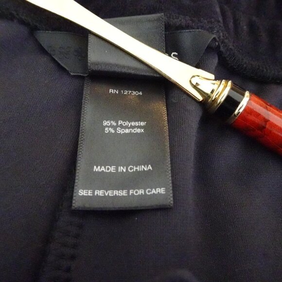 Ali Miles Velour Pants Women's Size XL Blue Pull On Elastic Waist - Picture 10 of 11